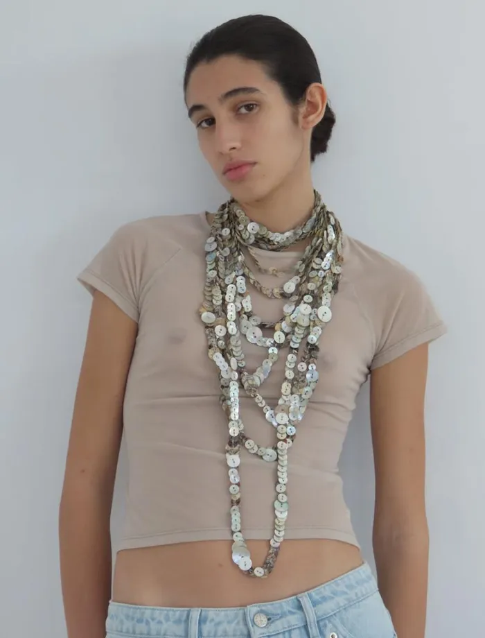 No 1900 Long Bottoni Necklace Ecru Women Paloma Wool Jewelry
