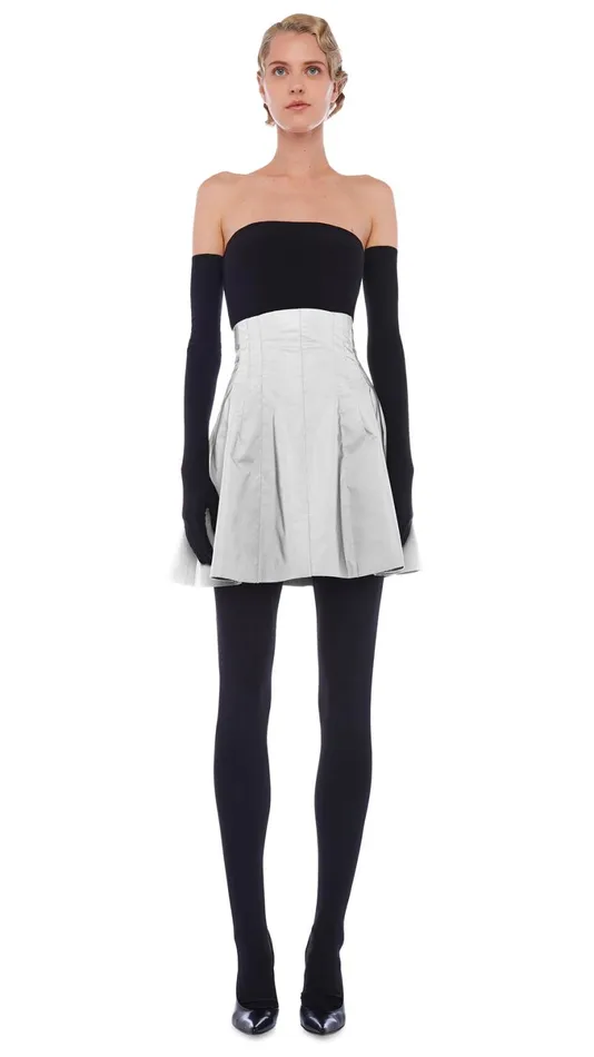 Norma Kamali Bottoms GRACE MINI SKIRT Grey 8211 Clothing