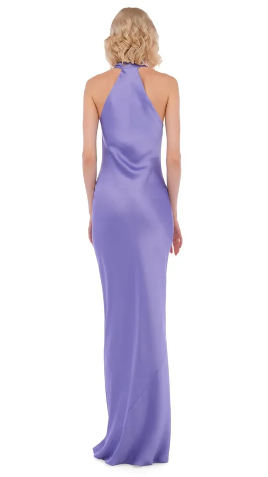 Norma Kamali Dresses HALTER DRAPE BIAS GOWN Lilac 8211 Clothing