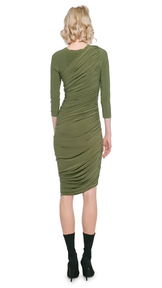 Norma Kamali Dresses LONG SLEEVE DIANA DRESS Military 8211 Clothing
