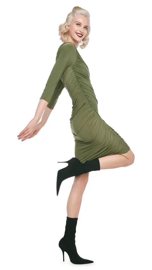 Norma Kamali Dresses LONG SLEEVE DIANA DRESS Military 8211 Clothing