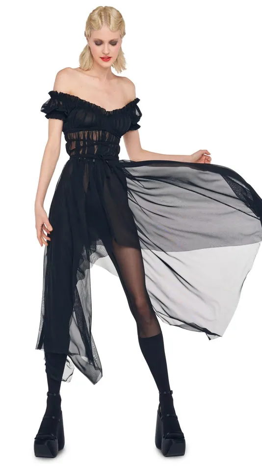 Norma Kamali Dresses PEASANT GODDESS DRESS Black 8211 Clothing