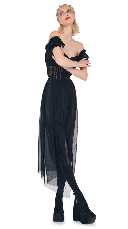 Norma Kamali Dresses PEASANT GODDESS DRESS Black 8211 Clothing
