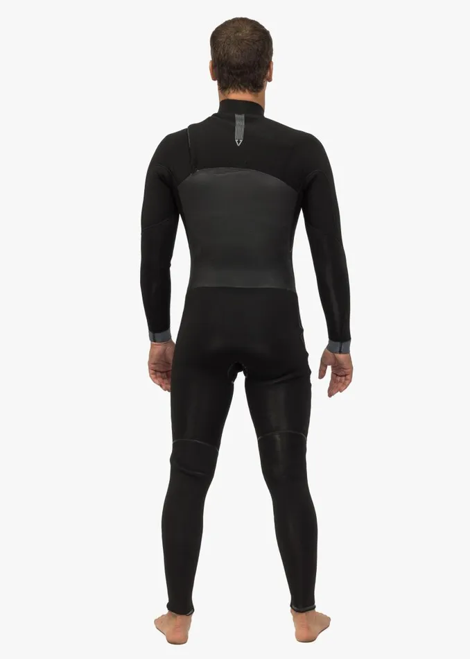 North Seas 43 Full Chest Zip Wetsuit Black Men Vissla Wetsuits