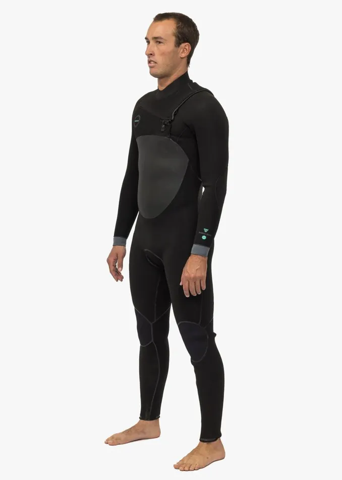 North Seas 43 Full Chest Zip Wetsuit Black Men Vissla Wetsuits