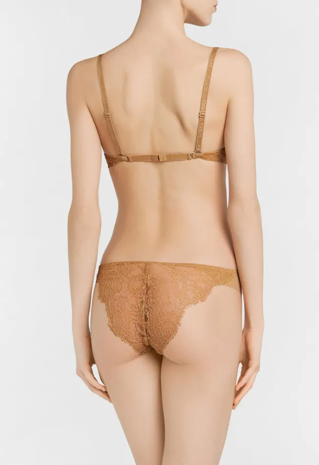 Nude Tshirt Multiway Bra With Chantilly Lace Lingerie La Perla Padded