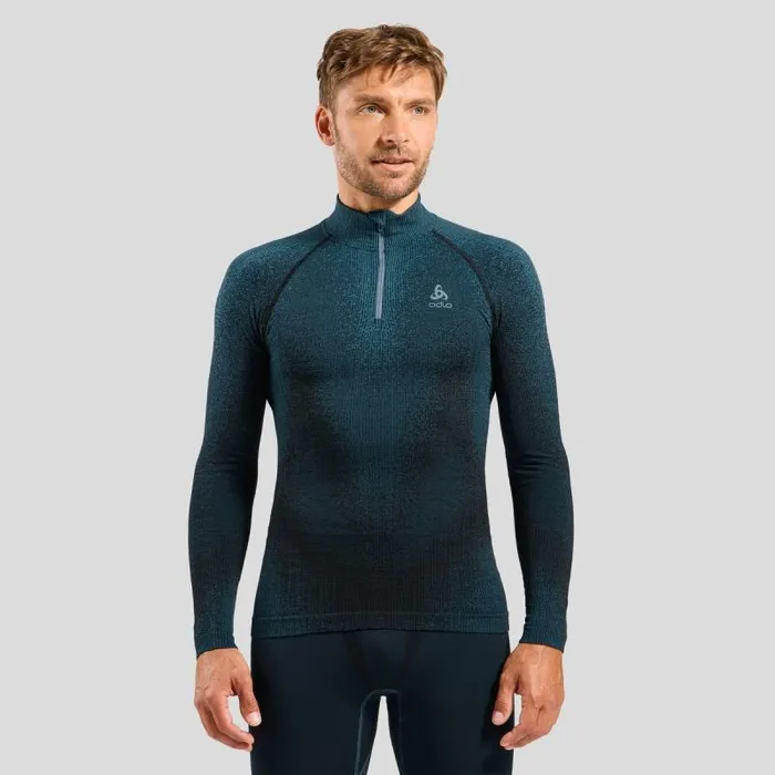 Odlo Base Layers The Pow Blackcomb Base Layer HalfZip Provincial Blue 8211 Men Odlo Base Layers The Pow Blackcomb Base Layer HalfZip Provincial Blue 8211 Men