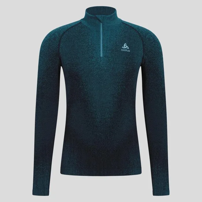 Odlo Base Layers The Pow Blackcomb Base Layer HalfZip Provincial Blue 8211 Men