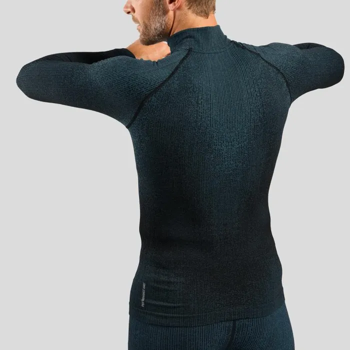 Odlo Base Layers The Pow Blackcomb Base Layer HalfZip Provincial Blue 8211 Men