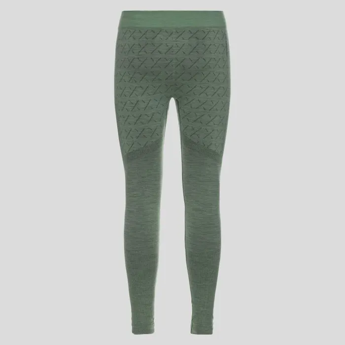 Odlo Base Layers The Slokar Performance Wool Warm Base Layer Bottoms Hedge Green 8211 Black 8211 Men