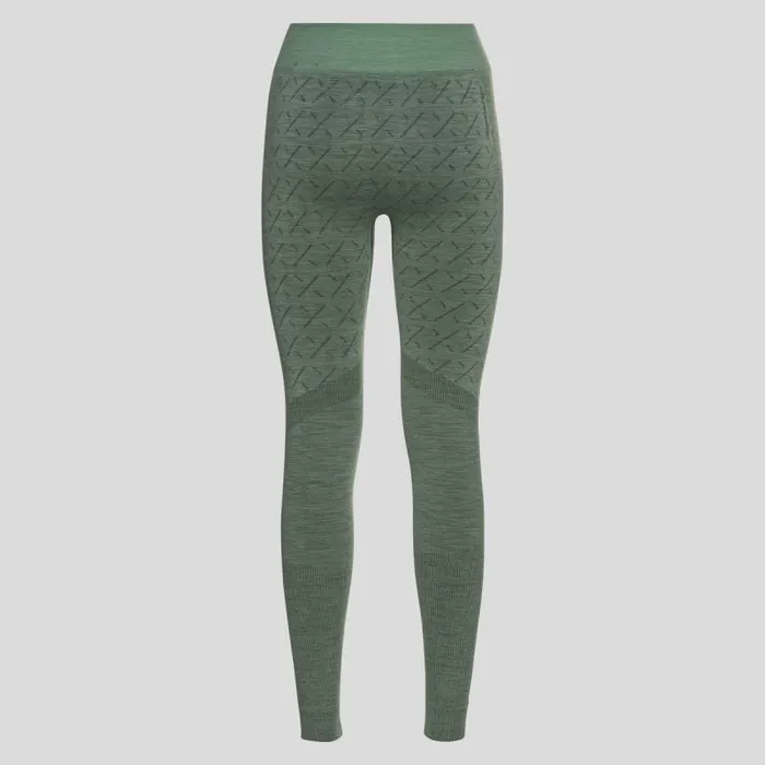 Odlo Base Layers The Slokar Performance Wool Warm Base Layer Bottoms Hedge Green 8211 Black 8211 Women