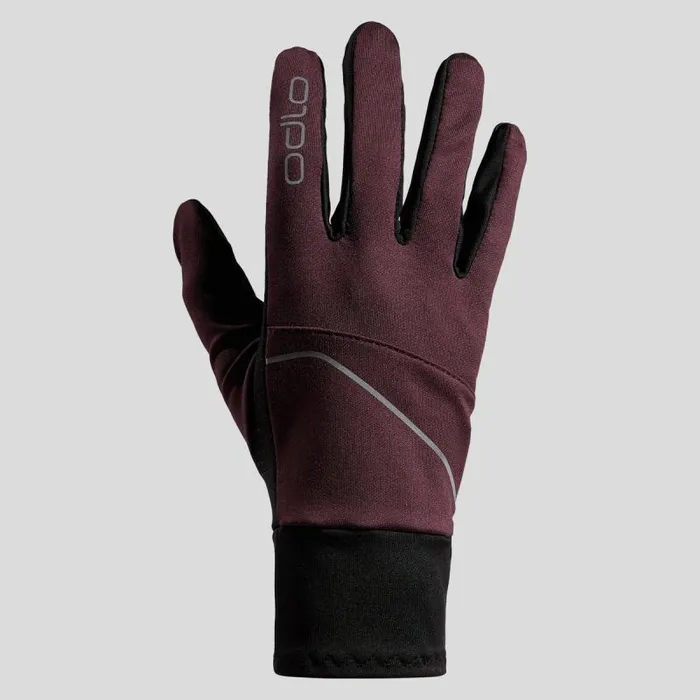 Odlo Headwear and Gloves The Intensity Safety Light Gloves Fudge 8211 WomenMen