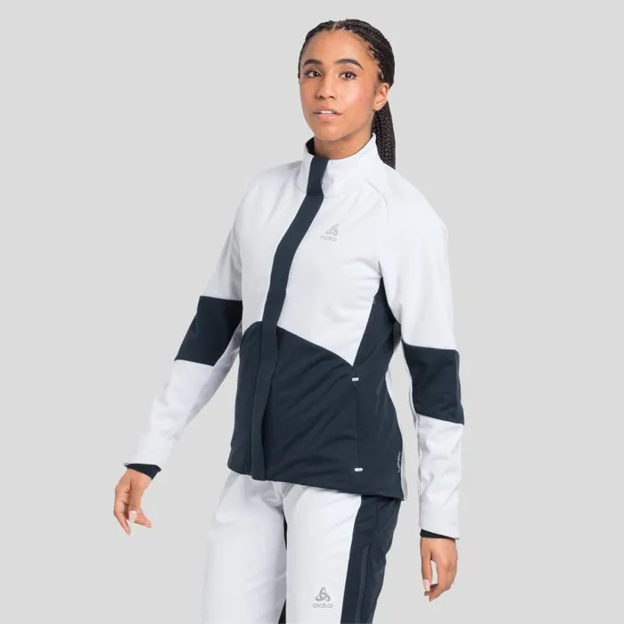Odlo Jackets and Vests The Silsand CrossCountry Jacket White 8211 Dark Sapphire 8211 Women Odlo Jackets and Vests The Silsand CrossCountry Jacket White 8211 Dark Sapphire 8211 Women