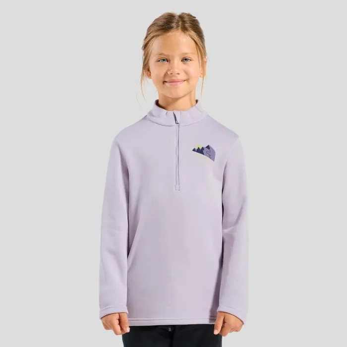 Odlo Mid Layers and Longsleeves The Berra Graphic Half Zip Misty Lilac 8211 Kids