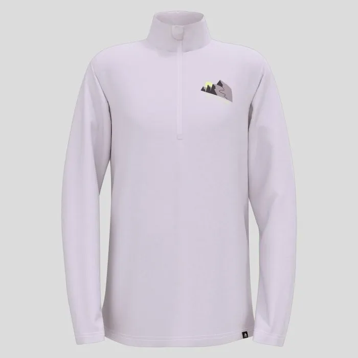 Odlo Mid Layers and Longsleeves The Berra Graphic Half Zip Misty Lilac 8211 Kids