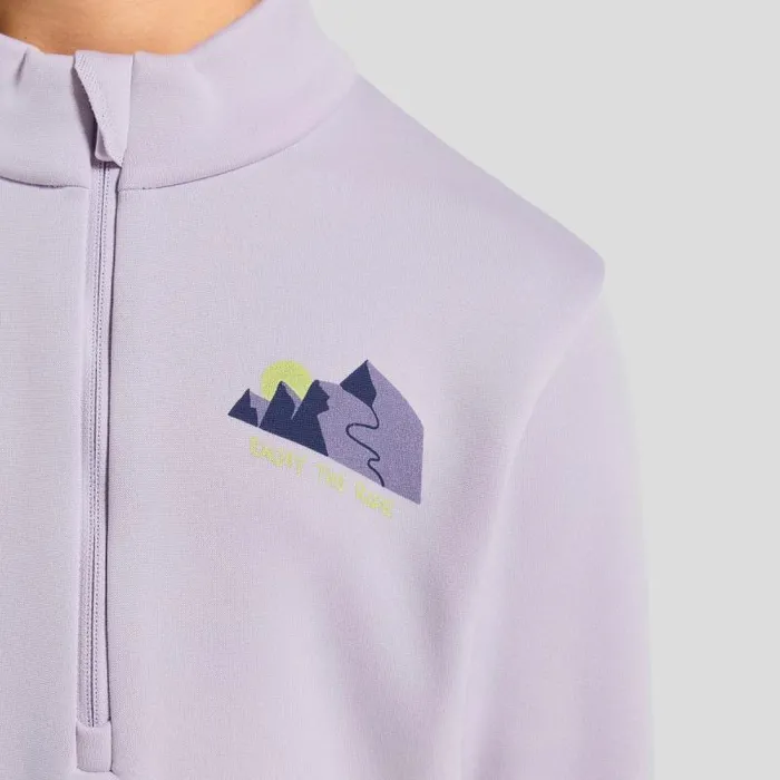Odlo Mid Layers and Longsleeves The Berra Graphic Half Zip Misty Lilac 8211 Kids