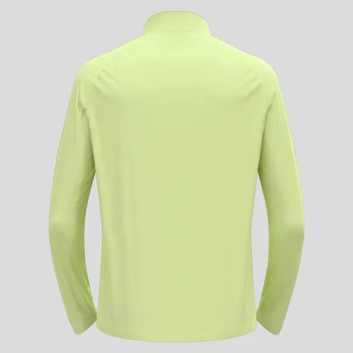 Odlo Mid Layers and Longsleeves The Besso Long Sleeve HalfZip Mid Layer Shadow Lime 8211 Men