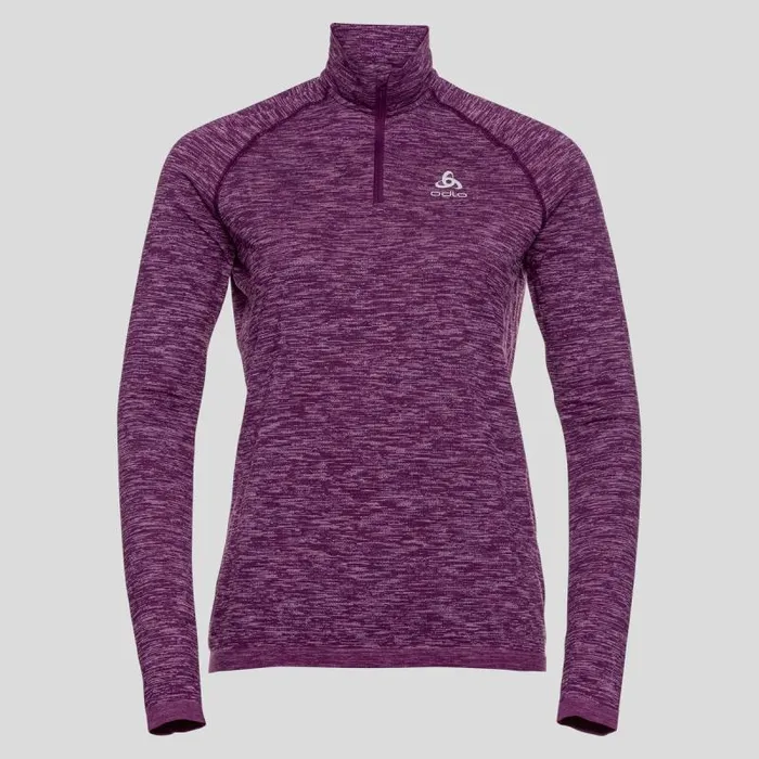 Odlo Mid Layers and Longsleeves The Run Easy Yakwarm HalfZip Mid Layer Top Charisma Melange 8211 Women