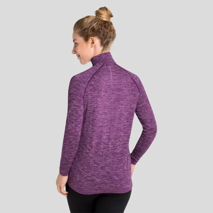 Odlo Mid Layers and Longsleeves The Run Easy Yakwarm HalfZip Mid Layer Top Charisma Melange 8211 Women