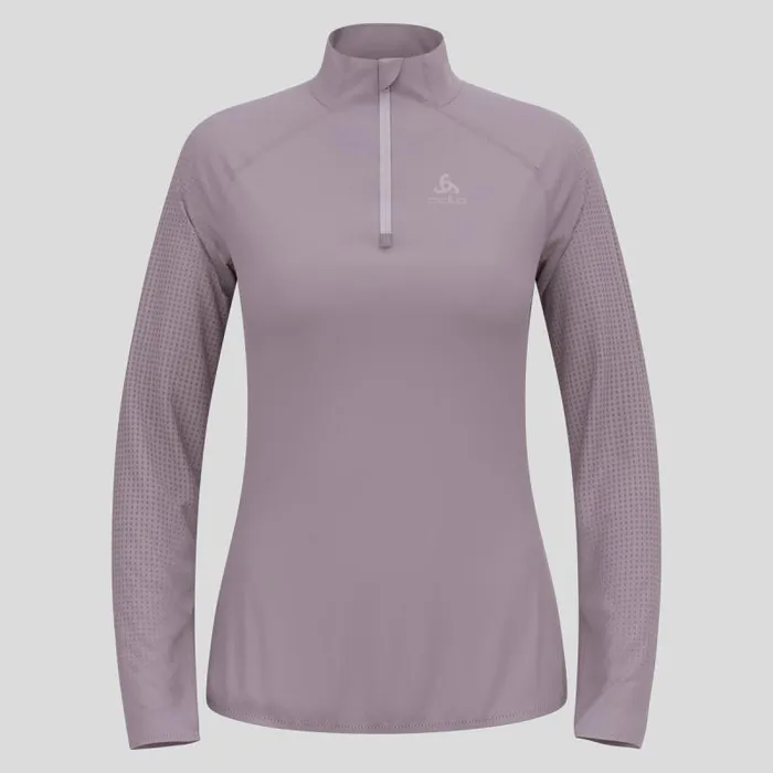 Odlo Mid Layers and Longsleeves The Zeroweight Warm HalfZip Running Mid Layer 20 Gray Ridge 8211 Women Odlo Mid Layers and Longsleeves The Zeroweight Warm HalfZip Running Mid Layer 20 Gray Ridge 8211 Women