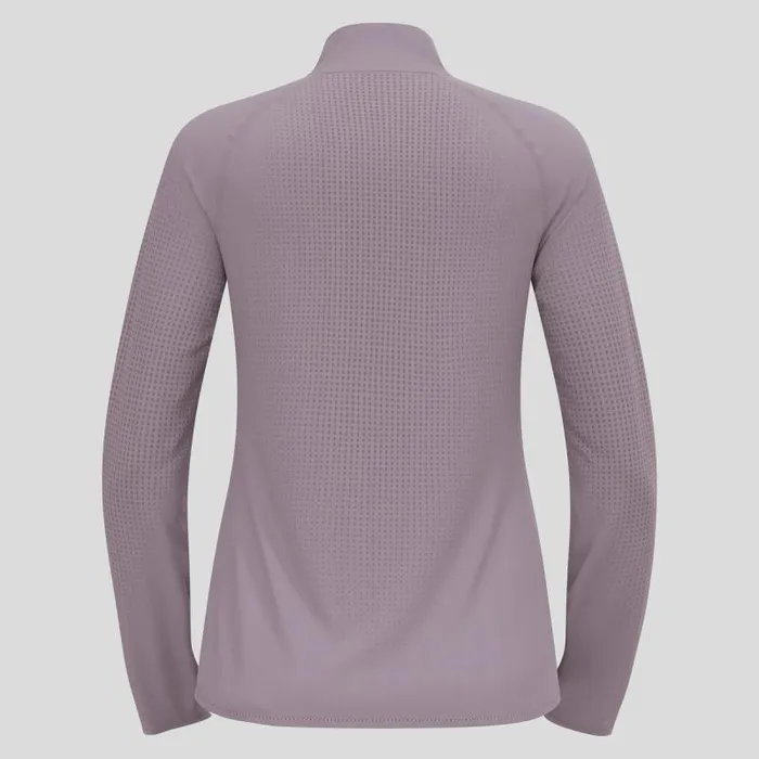 Odlo Mid Layers and Longsleeves The Zeroweight Warm HalfZip Running Mid Layer 20 Gray Ridge 8211 Women