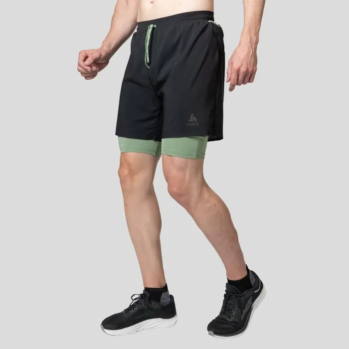 Odlo Shorts The XAlp 6Inch 2In1 Trail Running Shorts Black 8211 Loden Frost 8211 Men Odlo Shorts The XAlp 6Inch 2In1 Trail Running Shorts Black 8211 Loden Frost 8211 Men