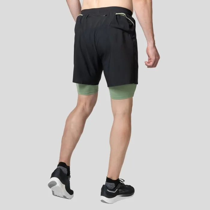 Odlo Shorts The XAlp 6Inch 2In1 Trail Running Shorts Black 8211 Loden Frost 8211 Men