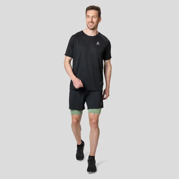 Odlo Shorts The XAlp 6Inch 2In1 Trail Running Shorts Black 8211 Loden Frost 8211 Men