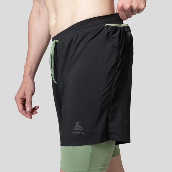Odlo Shorts The XAlp 6Inch 2In1 Trail Running Shorts Black 8211 Loden Frost 8211 Men