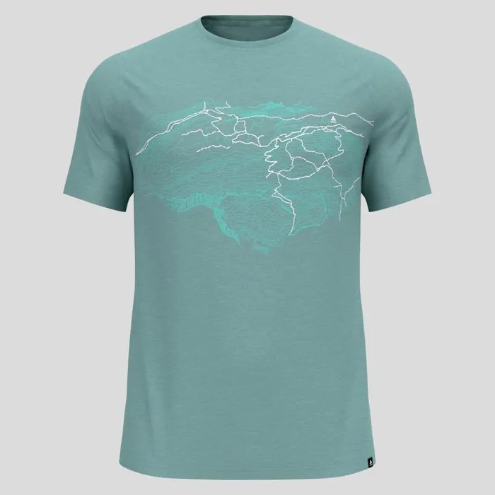 Odlo Tshirts and Polos Ascent Performance Wool 130 Topography TShirt Arctic Melange 8211 Men