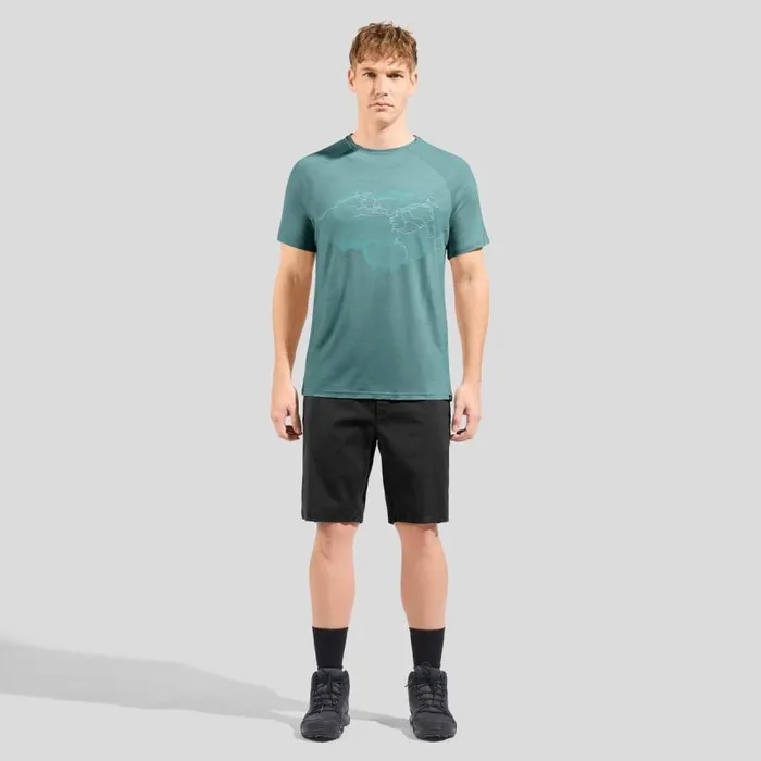 Odlo Tshirts and Polos Ascent Performance Wool 130 Topography TShirt Arctic Melange 8211 Men