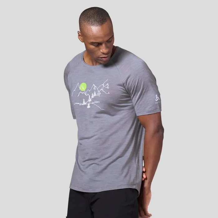 Odlo Tshirts and Polos The Ascent Performance Wool 130 Landscape TShirt Grey Melange 8211 Men Odlo Tshirts and Polos The Ascent Performance Wool 130 Landscape TShirt Grey Melange 8211 Men