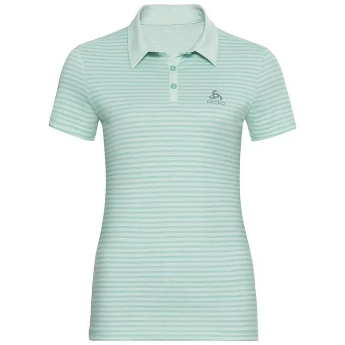Odlo Tshirts and Polos The Signo Short Sleeve Polo Shirt Surf Spray 8211 Creme De Menthe 8211 Stripes 8211 Women Odlo Tshirts and Polos The Signo Short Sleeve Polo Shirt Surf Spray 8211 Creme De Menthe 8211 Stripes 8211 Women