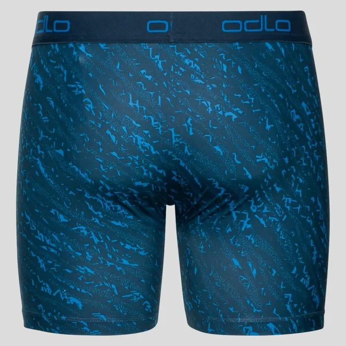 Odlo Underwear The Active Everyday TwoPack Boxers With Blackcomb Print Blue Wing Teal 8211 Black 8211 Men