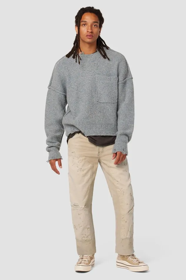 Pants Men Hudson Jeans Reese Carpenter Pant Distress Beige