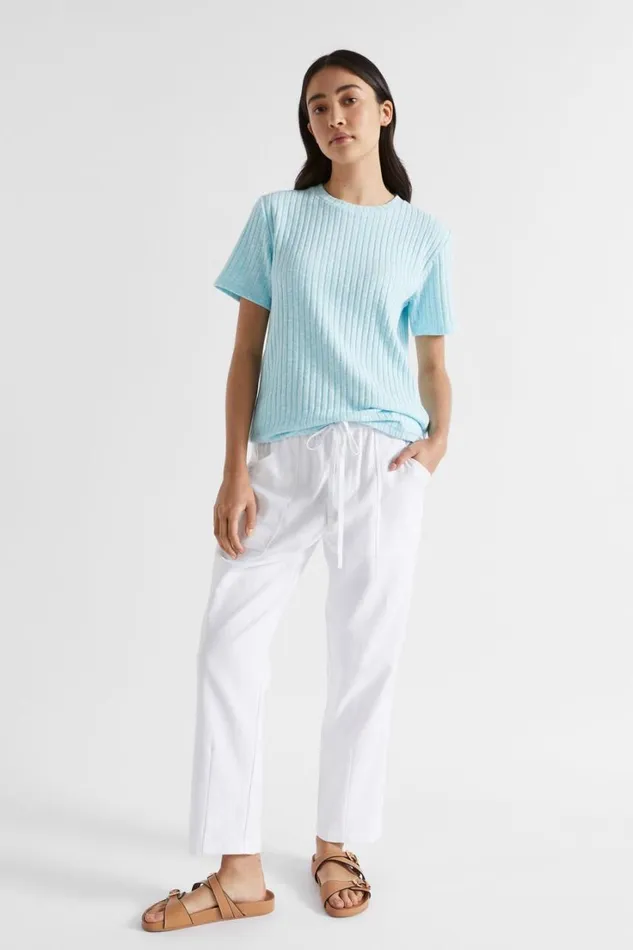 Pants Woman Seed Heritage Casual Tapered Leg Pant Whisper White