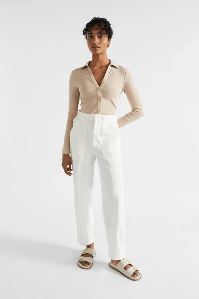 Pants Woman Seed Heritage Cotton Twill Pant Cloud Cream