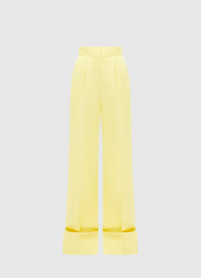 Pants Women LEO LIN Ellis Wide Leg Pants 8211 Sorbet Yellow