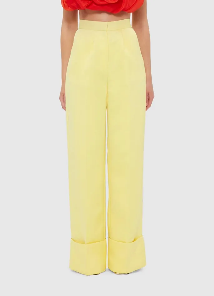Pants Women LEO LIN Ellis Wide Leg Pants 8211 Sorbet Yellow