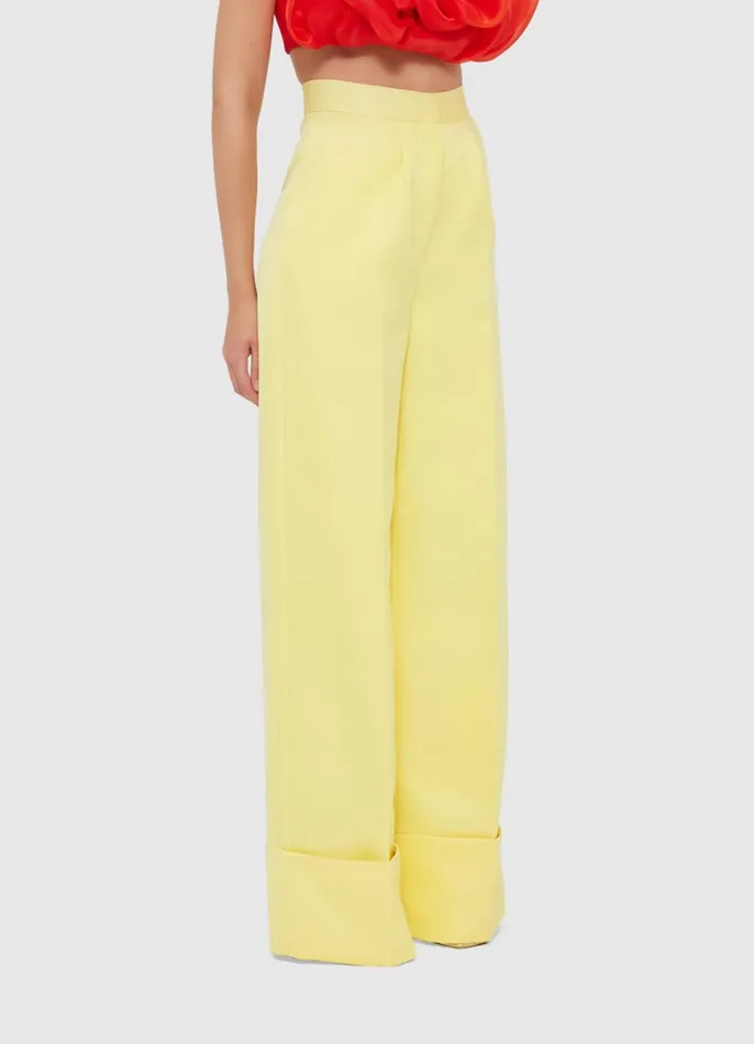 Pants Women LEO LIN Ellis Wide Leg Pants 8211 Sorbet Yellow