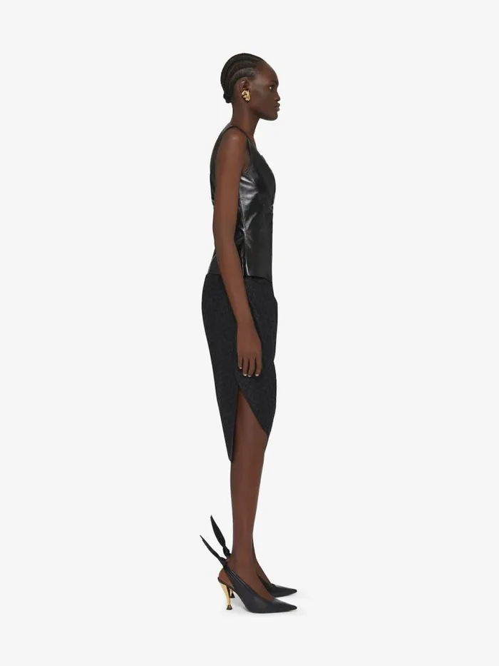 Peplum Top In Leather With Bow Detail Black Women Givenchy Tops and Shirts
