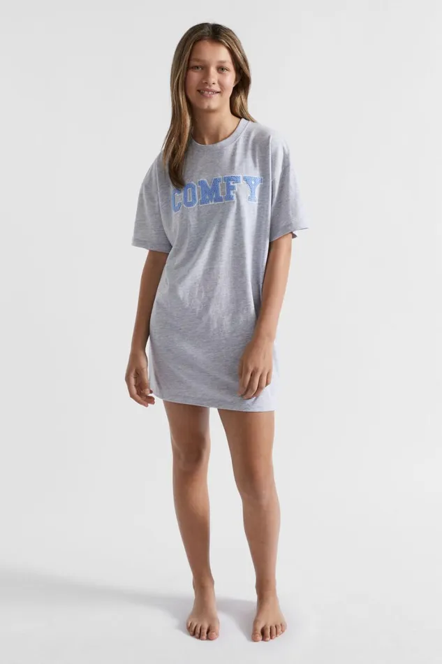 Pyjamas and Sleepwear Teen Girl Seed Heritage Oversized Tee Dress Cloud