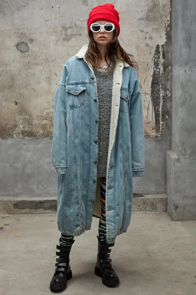 R13 Jackets and Coats Women Lyle Trucker Coat 8211 Slate Blue