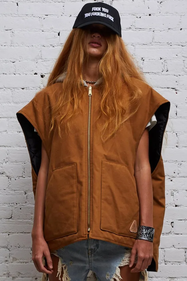 R13 Jackets and Coats Women Oversized Workwear Vest 8211 Tan