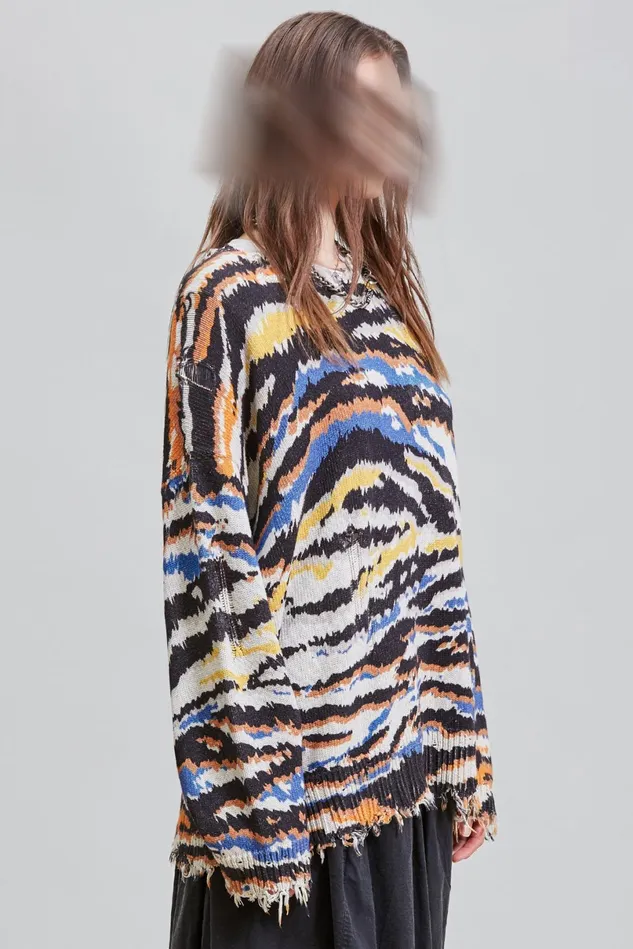 R13 Sweaters Women Oversized Sweater 8211 Multi Zebra