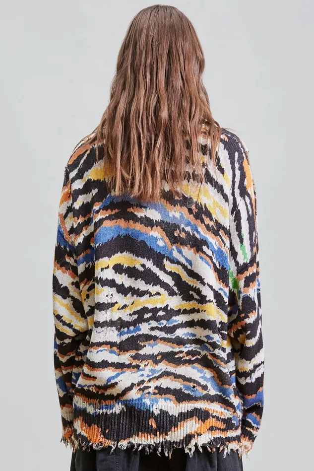 R13 Sweaters Women Oversized Sweater 8211 Multi Zebra