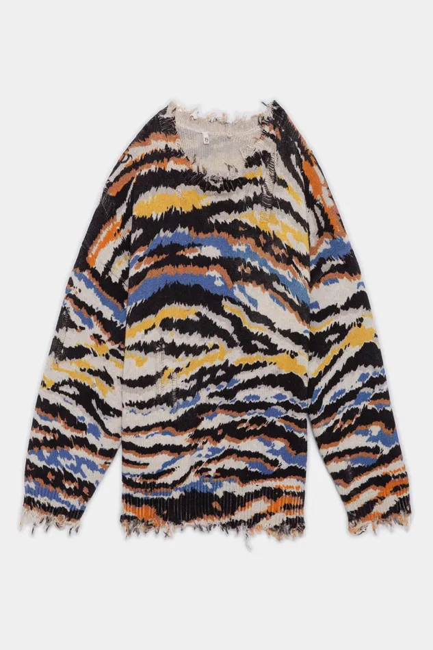 R13 Sweaters Women Oversized Sweater 8211 Multi Zebra