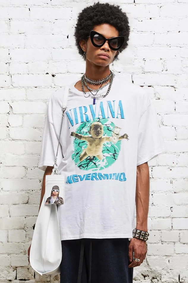 R13 TShirts Men Nirvana Nevermind Album Cover Oversized T Shirt 8211 Ecru