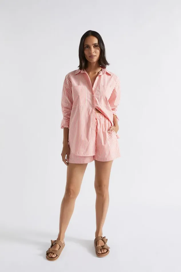 Resort Woman Seed Heritage Stripe Poplin Short Primrose Stripe