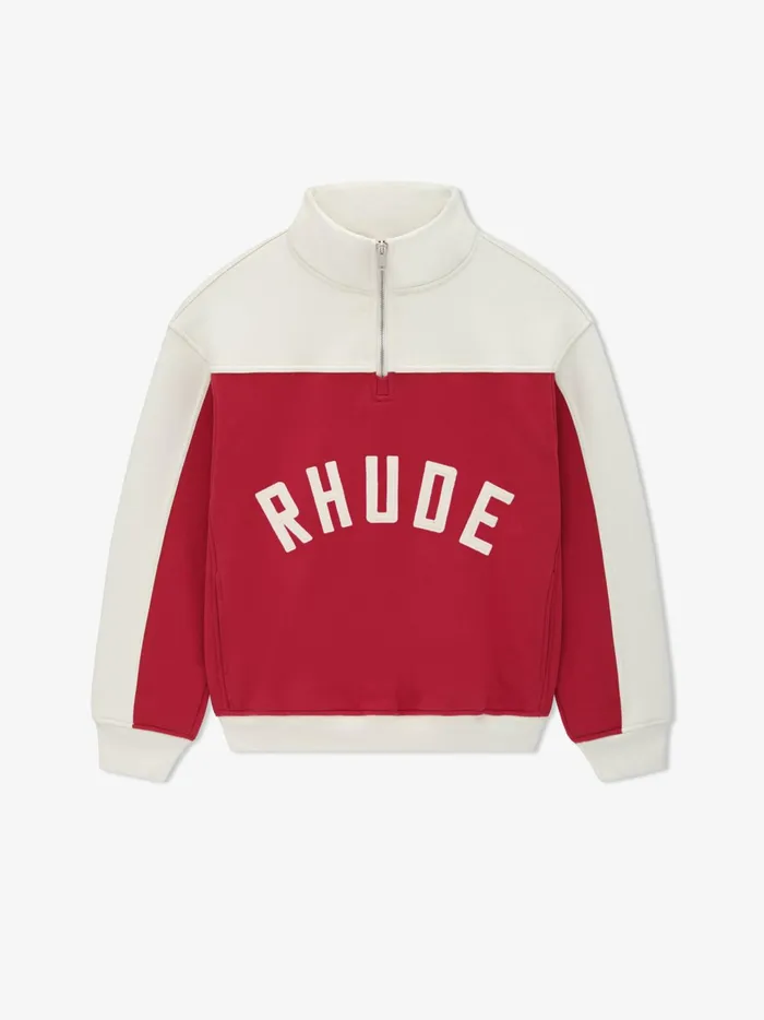 RHUDE CONTRAST QUARTERZIP VARSITY Men Rhude Sweatshirts